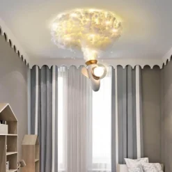 Raketen-LED-Deckenlampe – Weltraumthema, Heimdekoration