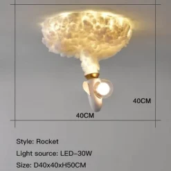 Raketen-LED-Deckenlampe – Weltraumthema, Heimdekoration