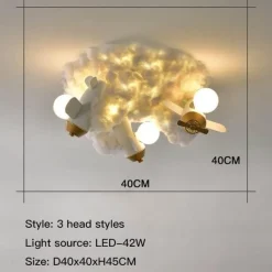Raketen-LED-Deckenlampe – Weltraumthema, Heimdekoration