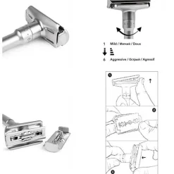 Rasierhobel aus Titan – Rasierklinge für Herren