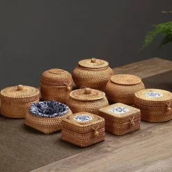 Rattan-Aufbewahrungsbox – Küchen-Organizer, Snackbehälter