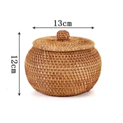 Rattan-Aufbewahrungsbox – Snack-Organizer für die Küche mit Deckel