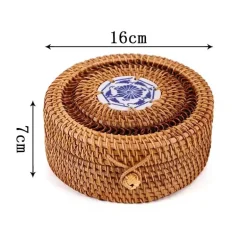 Rattan-Aufbewahrungsbox – Snack-Organizer für die Küche mit Deckel