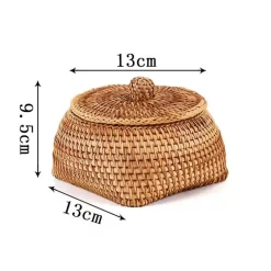 Rattan-Aufbewahrungsbox – Snack-Organizer für die Küche mit Deckel