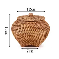 Rattan-Aufbewahrungsbox – Snack-Organizer für die Küche mit Deckel