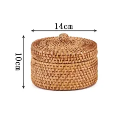 Rattan-Aufbewahrungsbox – Snack-Organizer für die Küche mit Deckel