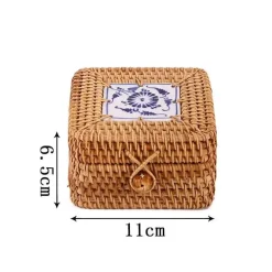 Rattan-Aufbewahrungsbox – Snack-Organizer für die Küche mit Deckel