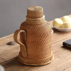 Rattan-Isolierflasche – 1 l Kaffee- und Teekanne