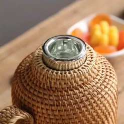 Rattan-Isolierflasche – 1 l Kaffee- und Teekanne