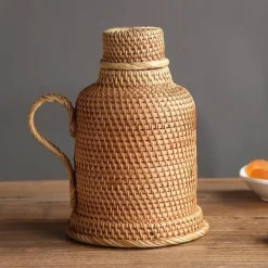 Rattan-Isolierflasche – 1 l Kaffee- und Teekanne