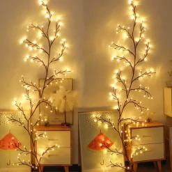 Rattan-Lichterketten – Dekorative Zweig-Lichterkette