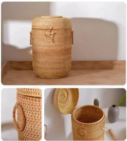 Rattan-Tee-Aufbewahrungsbox - Puer-Grünteedose für Gongfu-Set