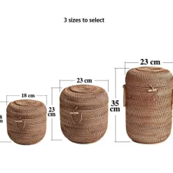 Rattan-Tee-Aufbewahrungsbox - Puer-Grünteedose für Gongfu-Set