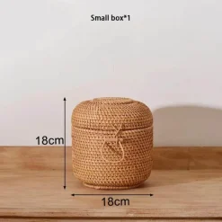 Rattan-Tee-Aufbewahrungsbox - Puer-Grünteedose für Gongfu-Set