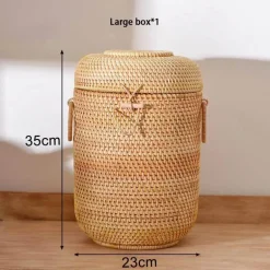 Rattan-Tee-Aufbewahrungsbox - Puer-Grünteedose für Gongfu-Set