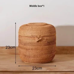 Rattan-Tee-Aufbewahrungsbox - Puer-Grünteedose für Gongfu-Set