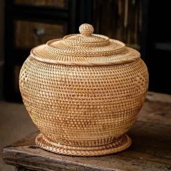 Rattan-Teedose – Aufbewahrungsbox für grünen Puer-Tee für Kung-Fu-Tee