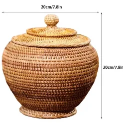 Rattan-Teedose – Aufbewahrungsbox für grünen Puer-Tee für Kung-Fu-Tee