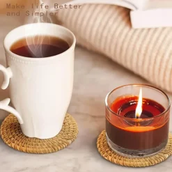 Rattan-Untersetzer-Set – hitzebeständiges Korbgeflecht, Boho-Dekor, 6-teilig
