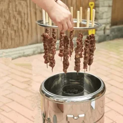 Rauchfreier Edelstahl-BBQ-Grill – Tragbare Camping-Lösung