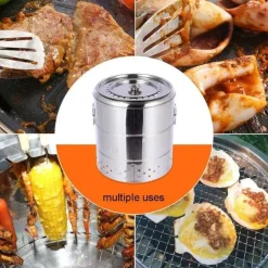 Rauchfreier Edelstahl-BBQ-Grill – Tragbare Camping-Lösung