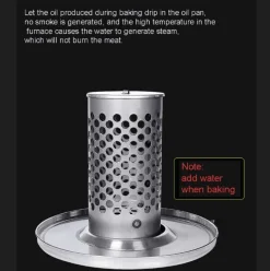 Rauchfreier Edelstahl-BBQ-Grill – Tragbare Camping-Lösung