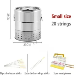 Rauchfreier Edelstahl-BBQ-Grill – Tragbare Camping-Lösung