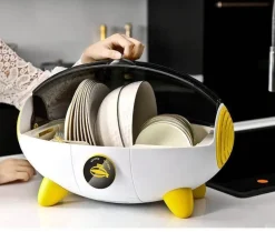 Raumschiff-Geschirrtrockner-Organizer – Kreative Aufbewahrungslösung für die Küche