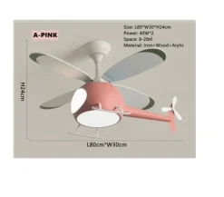 RC Hubschrauber Deckenleuchte - Kinder Traumhafte Ventilatorlampe