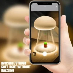 Rechargeable Cactus Mushroom Night Lamp - Stylish White LED Decor