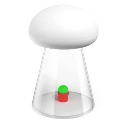 Rechargeable Cactus Mushroom Night Lamp - Stylish White LED Decor