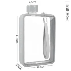 Rechteckige, flache, transparente, auslaufsichere Thermoskanne