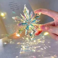 Regenbogen-Schneeflocken-Autoanhänger – Transparentes Dekor für Fahrzeuge