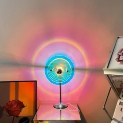 Regenbogen-Sonnenuntergang-Tischlampe – Stimmungsvolle Beleuchtung