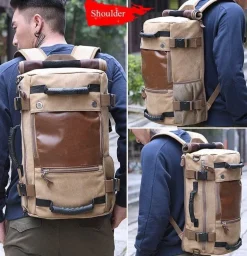 Reiserucksack aus Segeltuch für Herren – multifunktionale Outdoor-Abenteuertasche