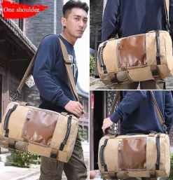 Reiserucksack aus Segeltuch für Herren – multifunktionale Outdoor-Abenteuertasche