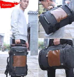 Reiserucksack aus Segeltuch für Herren – multifunktionale Outdoor-Abenteuertasche