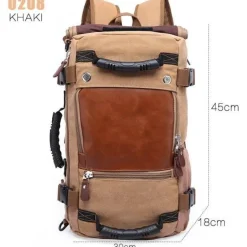 Reiserucksack aus Segeltuch für Herren – multifunktionale Outdoor-Abenteuertasche