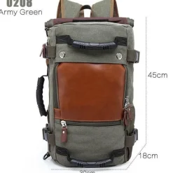 Reiserucksack aus Segeltuch für Herren – multifunktionale Outdoor-Abenteuertasche