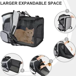Reiserucksack für Haustiere – erweiterbare, atmungsaktive Tragetasche