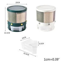 Reisspender - Rotierender Vorratsbehälter mit 6 Fächern