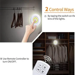 Remote Control Mini Cabinet Dimmable Night Light