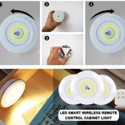 Remote Control Mini Cabinet Dimmable Night Light