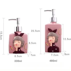 Resin Soap Dispenser - Stylish Bathroom Accessory for Girls