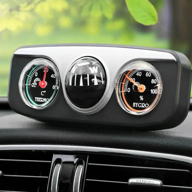 Retro Auto Thermometer Kompass - Stilvolles Autozubehör