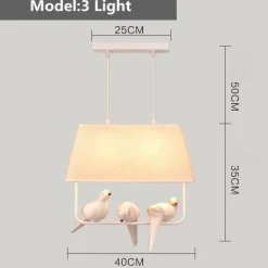 Retro Bird Pendant - Decorative Resin Light Ornament