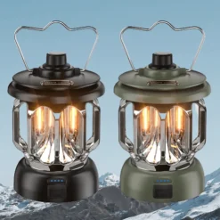 Retro Campinglampe - Tragbare LED-Powerbank