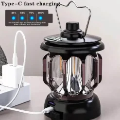 Retro Campinglampe - Tragbare LED-Powerbank