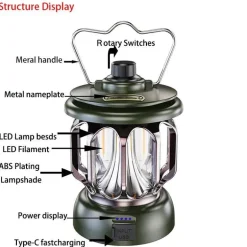 Retro Campinglampe - Tragbare LED-Powerbank