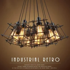 Retro Chandelier Lamp - Modern Iron Light Fixture